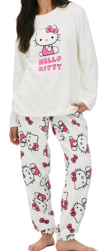 Ladies fleece pyjamas hello - ladies,