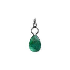 Emerald Hoop Pendant Sterling
