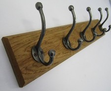 9 sizes HANDMADE SOLID WOOD OAK WOODEN HAT & COAT HOOKS HANGER PEGS RAIL RACK 