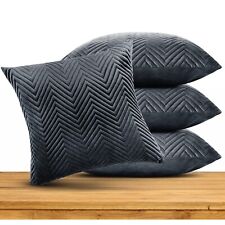 Large Filled Cushions Pack 1, 2, 4 Velvet Cushion with Cover Bed Sofa Pillow Set