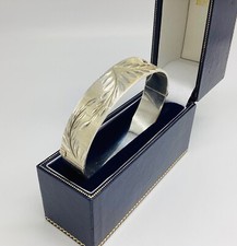 Solid Silver Bangle Hinged