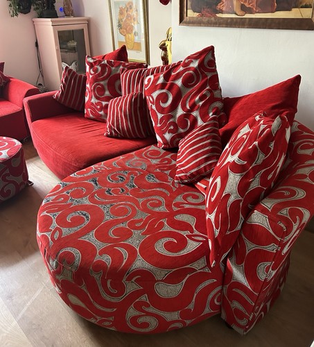 Red grey silver large corner - red,