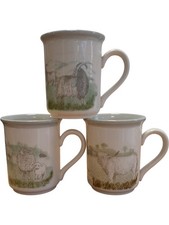 Set 3 Biltons Rare Breeds Mugs Swaledale Sheep Bagot Goat Highland Cattle PPWH