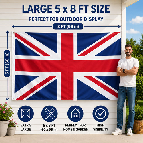 5ft giant union jack flag - jack,