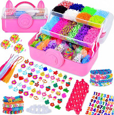 17000+ Loom Bands Kit – 30 Colour DIY Bracelet Set with Beads & 3-Tier Box