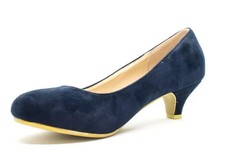 LADIES WOMENS LOW KITTEN HEEL