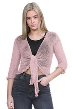 Ladies Tie Up Shrug 3/4 Sleeve