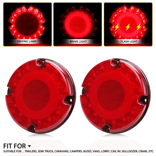 2pcs red round - red, 36led