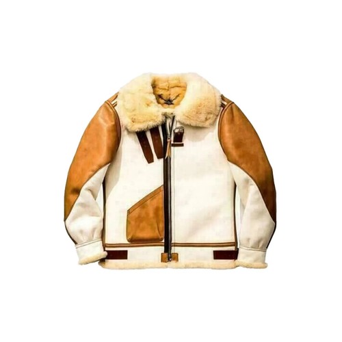 Men white brown shearling - &,