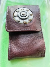 Vtg LEATHER GOLF POUCH Tees &