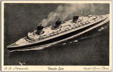 Vintage Postcard SS Normandie French Line Longest Gangplank in World UNPOSTED