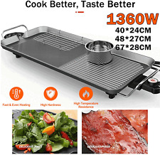 67*28cm Electric Teppanyaki Table Top Griddle BBQ Hot Plate Barbecue Grill Pan