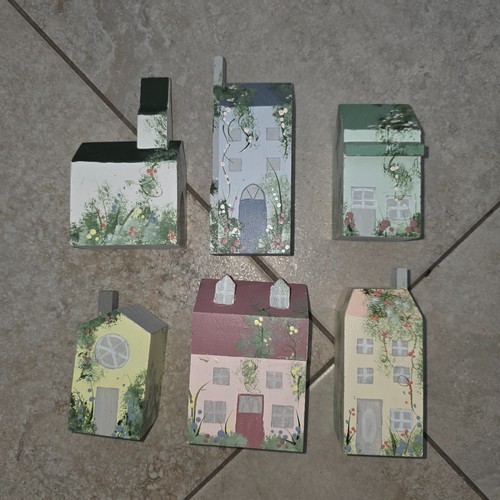 Set hand painted wooden - ,