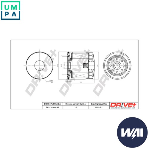 Oil filter dp1110 0169 - filter, dp1110.11.0169