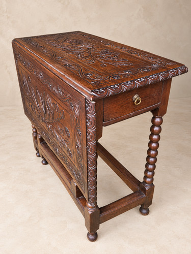 Antique oak jacobean carved - oak,