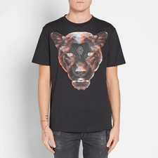 MARCELO BURLON Milan Italy RUFO TEE T SHIRT TOP Large Black Short Sleeve £145