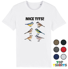 NICE TIT | Funny Birds | Joke Rude Gift T-Shirt Blue Tit grey Tit Novelty Top