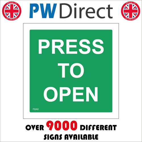 Sign press open push - push, button