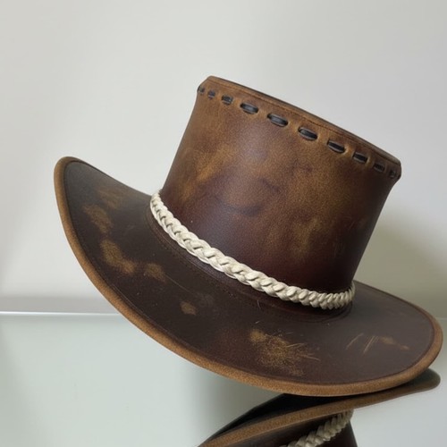 Distressed brown leather - distressed,