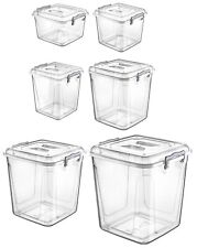 Clear Plastic Box with Lid Lock Home Office Kitchen Food Storage Container Boxes
