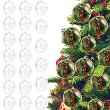 2x Clear Baubles 10cm Empty Christmas Tree Plastic Ball Each Box 20pcs-BOX OPEN
