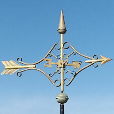 Victorian style arrow weathervane - pure copper verdigris weathered wind vane