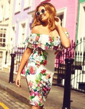 £85 JESSICA WRIGHT SZE 10 SISTAGLAM MINT FLORAL DRESS WEDDING RACES HOLIDAY CLUB