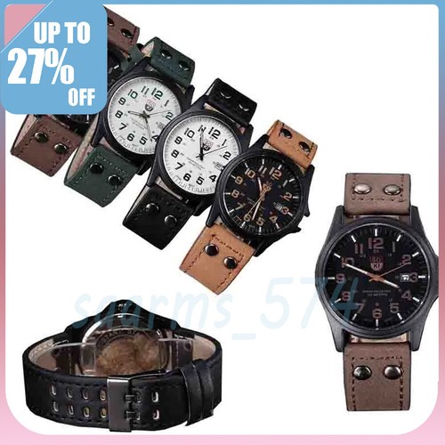 Men military leather date - leather,