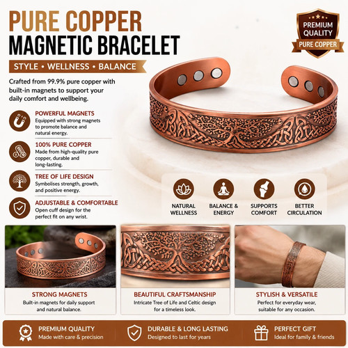 Men solid pure copper - men's,