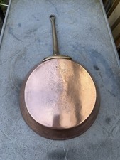 Antique French Handmade Hammered Copper Tin Lined Frying Pan 1.3kg