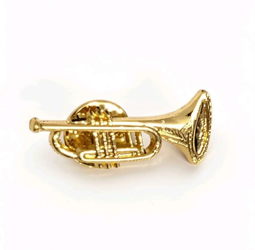 Trumpet pin badge brass - trumpet,