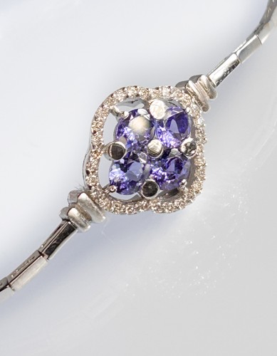 Diamond and tanzanite bracelet - diamond,