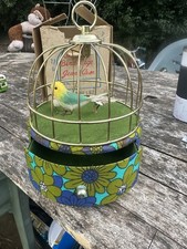 Mid Century Automaton Bird Cage Musical Jewellery box fully working