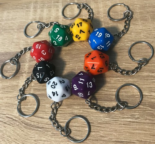 Keyring d20 dice die - d20, d&d