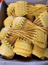 Yellow Plastic Security Seals 220mm. Pull Tight High Strength Numbered Tags