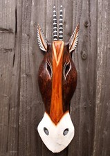 CLEARANCE 56cm Wooden Hand Crafted Antelope Wall Hung Head