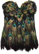 Sexy Burning Hot Black Raven Peacock Feather Corset USA Made 4 U