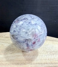 Crystal Unicorn Stone Sphere Pink Tourmaline Lepidolite smoky Quartz 247g 5.6cm