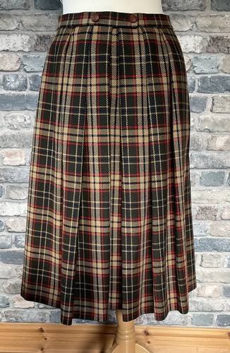 Vintage green tartan skirt - green,