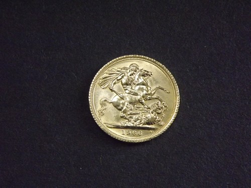 1966 full gold sovereign coin - gold,