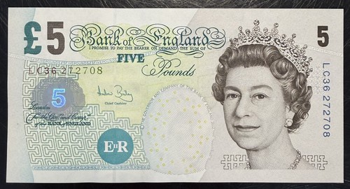 Old five pound note - old,