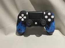Custom PS4 Wireless Controller Mod PlayStation 4 Dualshock Soft Touch Blue Flame