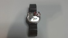 SANRIO Hello Kitty HK695D Silver Tone Quartz Analog Ladies Watch fresh battery