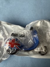 Three Wheeled Scooter. Die-cast/Plastic. Blue & White With Union Jack Motif. New