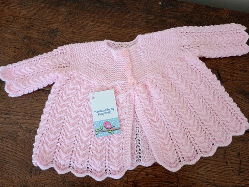 Handknitted 4ply pink - , matinee