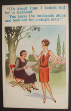 Unsigned DONALD MCGILL Comic FLAPPER LADY LOOKS FOR HUSBAND LOOK FOR SINGLE MAN