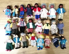 Large Bundle 24 x Wooden Family Dolls Figures People For Doll's House
