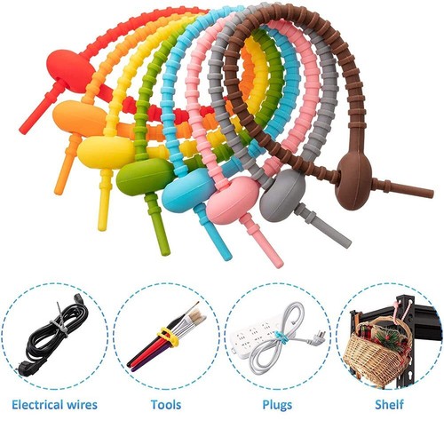 Silicone reusable bag tie - , &