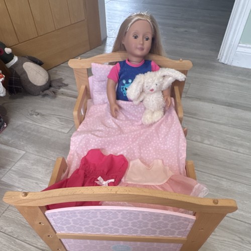Wooden doll bed - wooden,