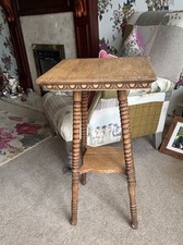 Antique Oak Plant Stand/ Lamp